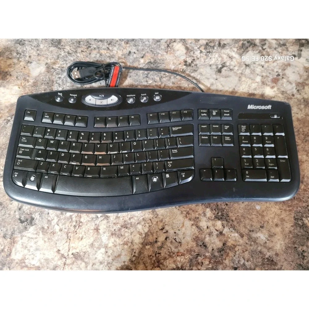 Microsoft Comfort Curve Keyboard 2000 v1.0 USB Wired Ergonomic KU-0459 Tested G5